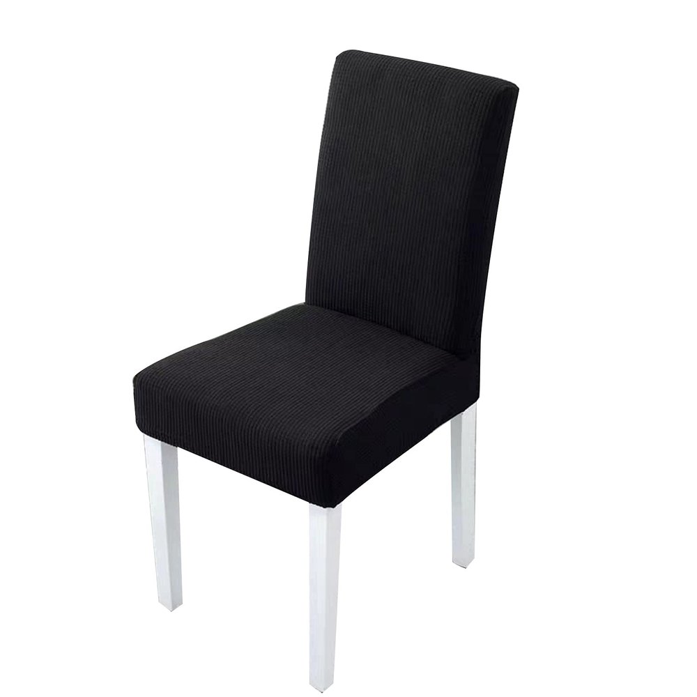 6PCS Dining Chair Covers Polyester Stretch Dining Room Chair Slipcovers Removable Available Waterproof and Washable Chair Covers for KitchenBanquetHotel and PartyBlack