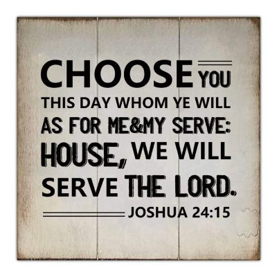 Aihesui Rustic Wood Signs Modern Home Wall Hanging Choose You This Day Whom Ye Will Serve As for Me and My House Plaque Use for Living Room Kitchen Batheroom Bedroom 12x12inch