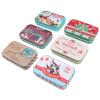 Angoily 6PCS Small Christmas Tin Box with Hinged Lids Empty Tin Box Container, Christmas Tinplate Box Rectangular Metal Tin Box With Lids for Treats, Favors and Crafts (Random Type) view 1