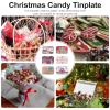 Angoily 6PCS Small Christmas Tin Box with Hinged Lids Empty Tin Box Container, Christmas Tinplate Box Rectangular Metal Tin Box With Lids for Treats, Favors and Crafts (Random Type) view 2
