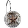 Pulongpoq Western Texas Star Shower Curtain Hooks - Stainless Steel, Glass, Resin, Set of 12 Shower Curtain Rings 3.7x3.7cm view 1