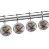 Pulongpoq Western Texas Star Shower Curtain Hooks - Stainless Steel, Glass, Resin, Set of 12 Shower Curtain Rings 3.7x3.7cm view 2