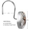 Pulongpoq Western Texas Star Shower Curtain Hooks - Stainless Steel, Glass, Resin, Set of 12 Shower Curtain Rings 3.7x3.7cm view 3