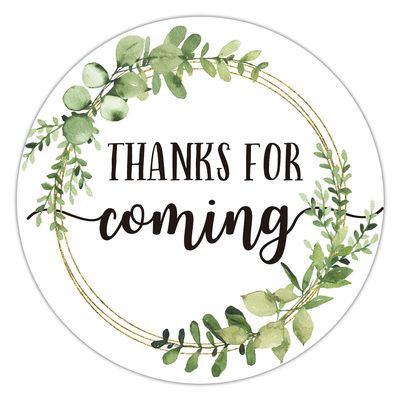 Thank You Stickers, Thanks for Coming Stickers, Perfect for Baby Shower, Wedding Favor, Birthday Party Favor, 2 Inch Circle, 50 Pack.