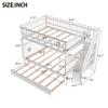 AOCHUANG Full Over Full Bunk Bed with Trundle and Staircase, Solid Wood Bunk Bed Frame with Storage Space, Can be Split Into 3 Separate Beds, No Box Spring Needed (White-2) view 2