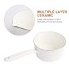1.2L Saucepan, Nonstick Milk Pan with Pour Spouts, Butter Warmer, Melting Milk Boiling Porridge Soup Saucepan Gas Stove Enamel Milk Pot with Handle for Home Kitchen(White) view 3