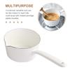 1.2L Saucepan, Nonstick Milk Pan with Pour Spouts, Butter Warmer, Melting Milk Boiling Porridge Soup Saucepan Gas Stove Enamel Milk Pot with Handle for Home Kitchen(White) view 4