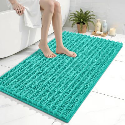 Arotive Luxury Bathroom Rugs 36x24, Extra Soft Thick Absorbent Shaggy Chenille Bath Rugs, Non-Slip Machine Wash Dry, Bath Mats for Bathroom Floor, Tub and Shower, Home Decor Accessories, Teal