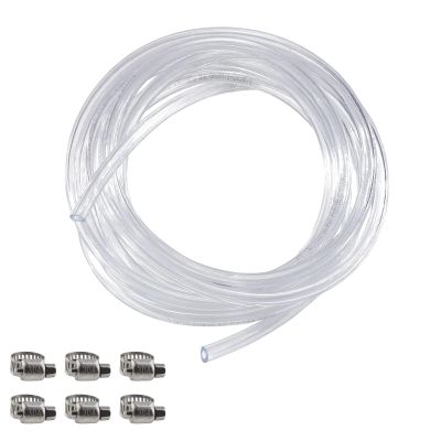 MRbrew 15 Feet Beer Tubing, PVC Beer Hose with Hose Clamps I.D. 3/16" Food Grade Liquid Line for Kegerator Draft Beer Dispenser System Home Brewing & Multiple Setups
