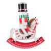 LUOZZY Christmas Wooden Nutcracker Hobbyhorse Desktop Model Cute Xmas Ornament for Christmas Party Supply (Snowman) view 1