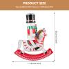 LUOZZY Christmas Wooden Nutcracker Hobbyhorse Desktop Model Cute Xmas Ornament for Christmas Party Supply (Snowman) view 2