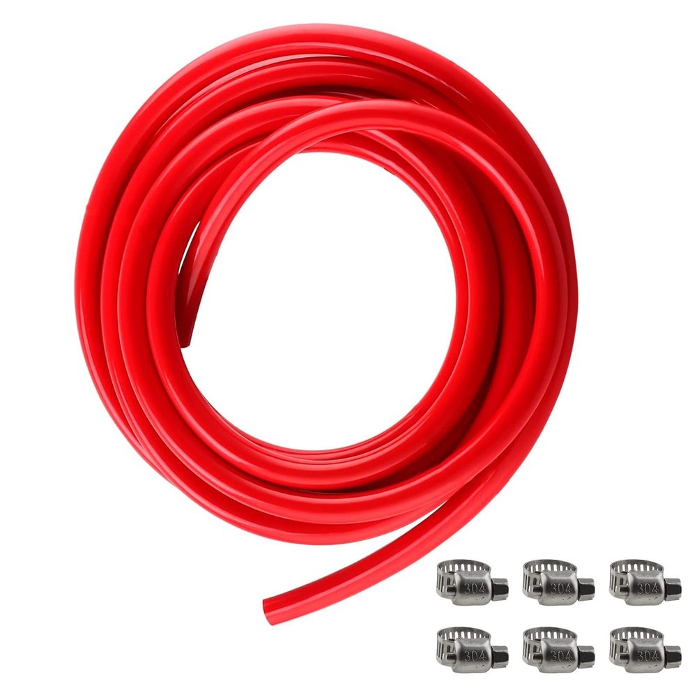 MRbrew 15 Feet CO2 Tubing, PVC CO2 Hose With Hose Clamps I.D. 5/16 Gas Line for Kegerator co2 Dispenser Beer System Draft Beer Home Brewing & Multiple Setups