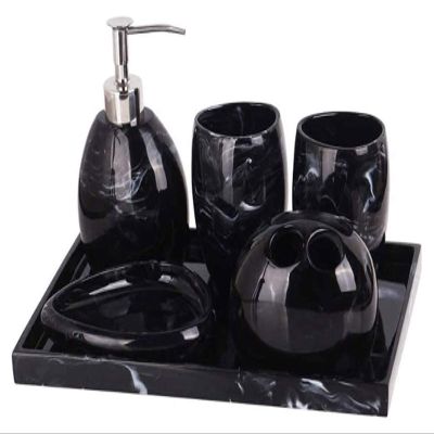 ZHANGWJ Bathroom Accessory Set Bathroom Accessory Set European-Style Simple Wash Cup Toothbrush Holder Soap Box Set