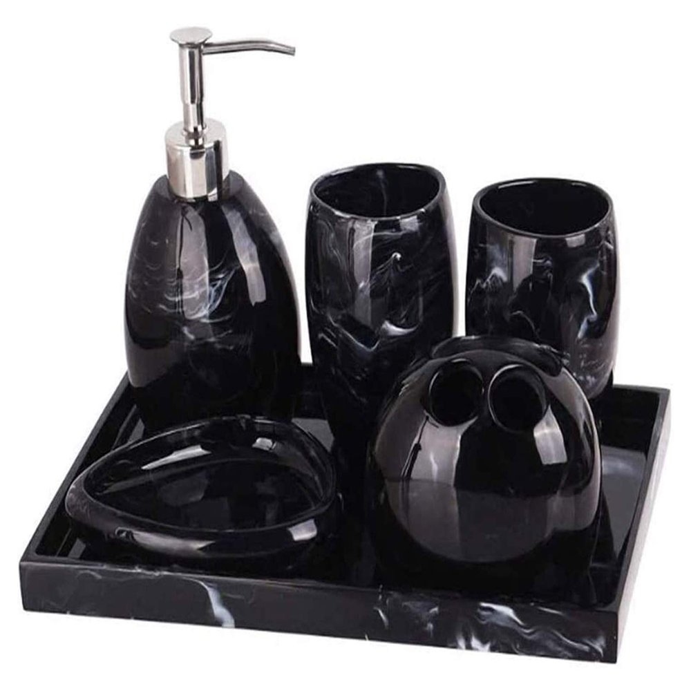 ZHANGWJ Bathroom Accessory Set Bathroom Accessory Set European-Style Simple Wash Cup Toothbrush Holder Soap Box Set