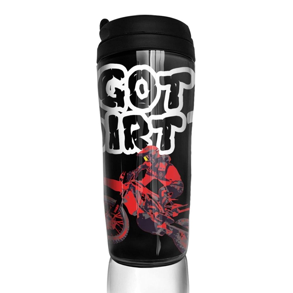Motocross Dirt Bike Got Dirt Water Bottle Drinking Water Bottle Coffee Cup Double Wall Leakproof BPA Free Tumbler with Lid, Water Jug for Sports Gym School Travel Outdoor