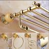 ZTBH Bathroom Hardware Sets Brass and Jade Gold Bathroom Accessories Set, Paper Holder, Towel Bar, Soap Basket, Towel Rack, Towel Ring Bathroom Hardware Towel Set (Color : Toilet Brush Holder) view 3