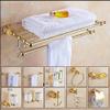 ZTBH Bathroom Hardware Sets Brass and Jade Gold Bathroom Accessories Set, Paper Holder, Towel Bar, Soap Basket, Towel Rack, Towel Ring Bathroom Hardware Towel Set (Color : Toilet Brush Holder) view 4
