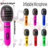 6 Pieces Inflatable Microphones (Random Colors) Birthday Party Decorations 9.8 Inches Inflatable Cosplay Microphone - Back To 80s 90s Birthday Party Supplies Carnival Photo Booth Props view 2