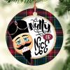Christmas Ornament Nutty Or Nice Ceramic Ornament Tartan Plaid Nutcracker Circle Holiday Keepsake Ornaments Xmas Tree Hanging Decoration for Family & Friend view 1