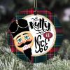 Christmas Ornament Nutty Or Nice Ceramic Ornament Tartan Plaid Nutcracker Circle Holiday Keepsake Ornaments Xmas Tree Hanging Decoration for Family & Friend view 2