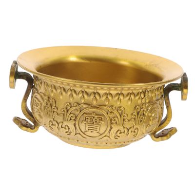 Zerodeko Feng Shui Bowl Wealth Money Bowl Brass Tibetan Buddhist Water Offering Bowls Copper Urli Bowl Ashtray Yoga Meditation Altar Divine Focus Ritual Vessel