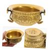 Zerodeko Feng Shui Bowl Wealth Money Bowl Brass Tibetan Buddhist Water Offering Bowls Copper Urli Bowl Ashtray Yoga Meditation Altar Divine Focus Ritual Vessel view 2