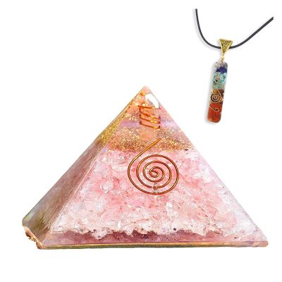 TYQXSH Energy Generator Natural Pink Crystal Crushed Stone Pyramid Chakra Reiki Meditation (Size : 7.5cm*6.5cm)