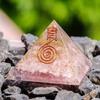 TYQXSH Energy Generator Natural Pink Crystal Crushed Stone Pyramid Chakra Reiki Meditation (Size : 7.5cm*6.5cm) view 3