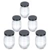 Cabilock 6pcs Glass Sauce and Salad Dressing Bottles Lids Creative Storage for Honey Jam and Sauces for Kitchen Organization and Travel view 1