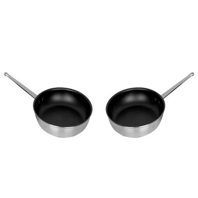 Aluminum Fry Pan Black Cookware Metal Frying Pan (2 PC, 12'')