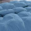 100% Organic Cotton 500 GSM 5 PCS Premium Quality Pinch Pleated Comforter Set All Season Down Quilted Soft Fluffy Baffle Box Pintuck - Comforter with 4 Pillow Shams (Queen/Full -Light Blue) view 2