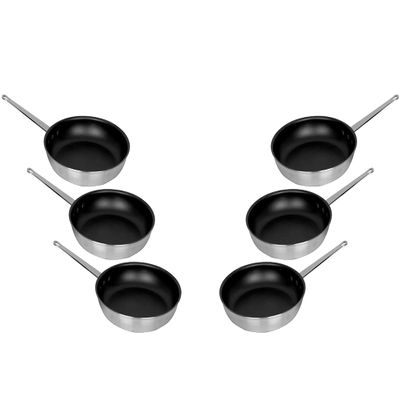 Aluminum Fry Pan Black Cookware Metal Frying Pan (6 PC, 8'')