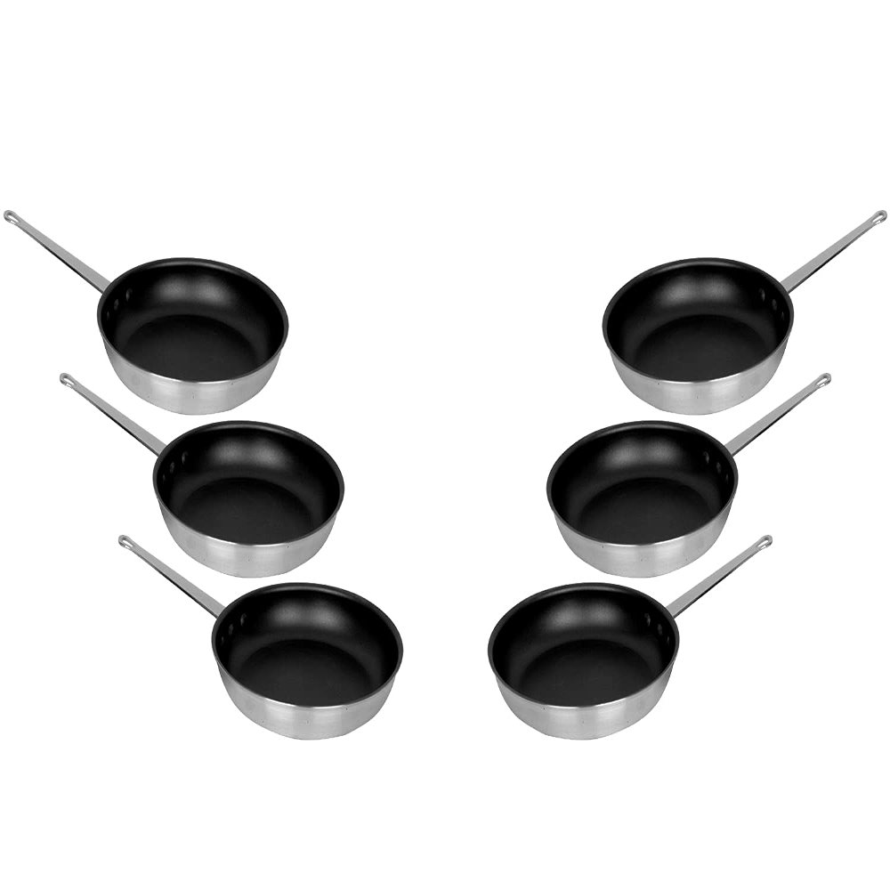 Aluminum Fry Pan Black Cookware Metal Frying Pan (6 PC, 8'')