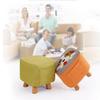 Animal Footstool,Square Linen Storage Stool Cute Decoration Footrest Wood Frame Legs,Shoe Changing Stool for Children Bedroom Living Room,Removable and Washable Stool Cover,Owl-Pine view 4