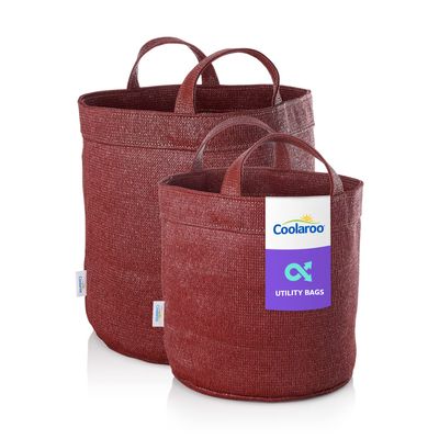 Coolaroo 2-Pack Medium & Large-Utility Grocery and Storage Bin Bags, Moss Green