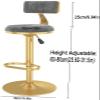ZDXY Set of 3 Bar Stool Breakfast Restaurant Chair, Rotating Lift High Stool, Bar Stool with Backrest, Wrought Iron Velvet Cloth Chair Cushion, Cafe, Kitchen, Bistro (Color : H1) view 3
