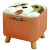 Animal Footstool,Square Linen Storage Stool Cute Decoration Footrest Wood Frame Legs,Shoe Changing Stool for Children Bedroom Living Room,Removable and Washable Stool Cover,Dog-Pine view 1