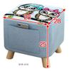 Animal Footstool,Square Linen Storage Stool Cute Decoration Footrest Wood Frame Legs,Shoe Changing Stool for Children Bedroom Living Room,Removable and Washable Stool Cover,Car-Pine view 3