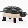 Animal Footstool,Children Chair,Upholstered Ottoman Stool with Solid Wood Support,for Children Bedroom Living Room,Dark-Green-714032cm view 1