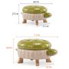 Animal Footstool,Children Chair,Upholstered Ottoman Stool with Solid Wood Support,for Children Bedroom Living Room,Dark-Green-714032cm view 3
