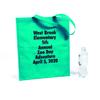 Fun Express Personalized Large Light Blue Tote Bags with Text Color Choice - 24 Pc. view 1