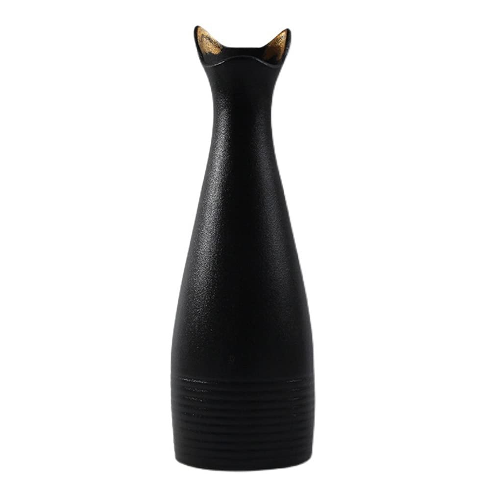 13in Modern Ceramic Tall Flower Chinese Vases for Living Dining Room Table Centerpieces Bedroom Office Hotel Home Decorative Big Vase for Decor Black