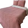 100% Cotton Muslin Throw Blanket, 4 Layers Bedspread, Soft Turkish Cotton Muslin Bed Cover, Reversible Coverlet, Pale Red (Twin Size 63x90-160x230cm) view 3