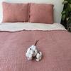 100% Cotton Muslin Throw Blanket, 4 Layers Bedspread, Soft Turkish Cotton Muslin Bed Cover, Reversible Coverlet, Pale Red (Twin Size 63x90-160x230cm) view 4