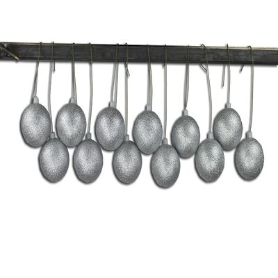 12 Pack 70mm 2.75" Silver Glitter Ball Ornament with Wire
