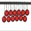 12 Pack 70mm 2.75" Red Glitter Ball Ornament with Wire view 1