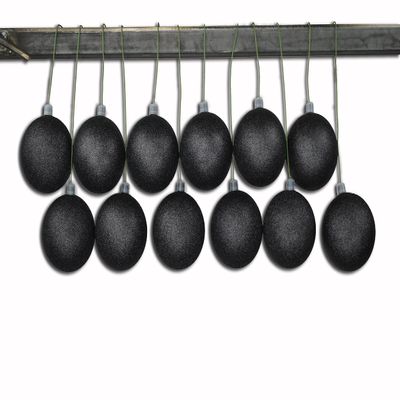 12 Pack 70mm 2.75" Black Glitter Ball Ornament with Wire