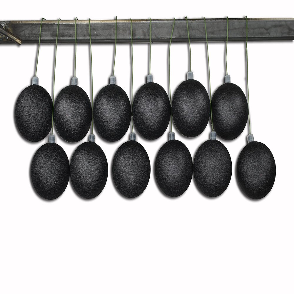 12 Pack 70mm 2.75" Black Glitter Ball Ornament with Wire