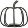 Amish Handmade Pumpkin Candle Holder - Solid Wrought Iron Halloween Tea Light Decoration in Satin Black - 6" Diameter x 6" High - Made in Lancaster Pennsylvania USA view 2