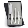 Cutco #1827 Kitchen Classics Boxed Knife Gift Set - Includes #1728 Petite Chef, 1721 Trimmer, and #1720 Paring Knife - Pearl White view 1